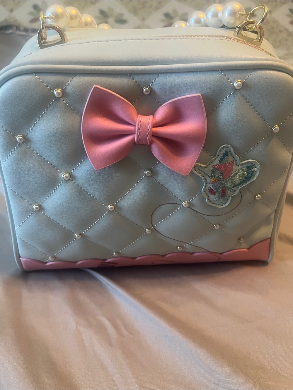 Loungefly Cinderella Quilted Mini Crossbody with Pink Bow